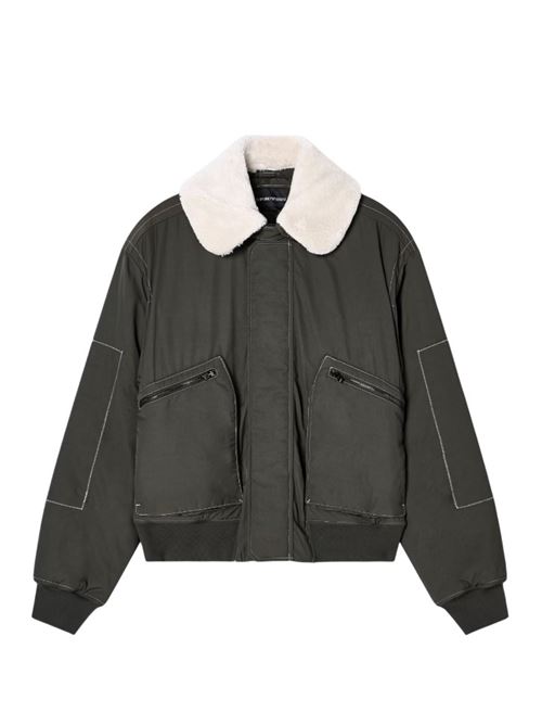 Giubbotto bomber in twill di nylon con collo effetto shearling Emporio Armani | EM003264 AF18269.U8120